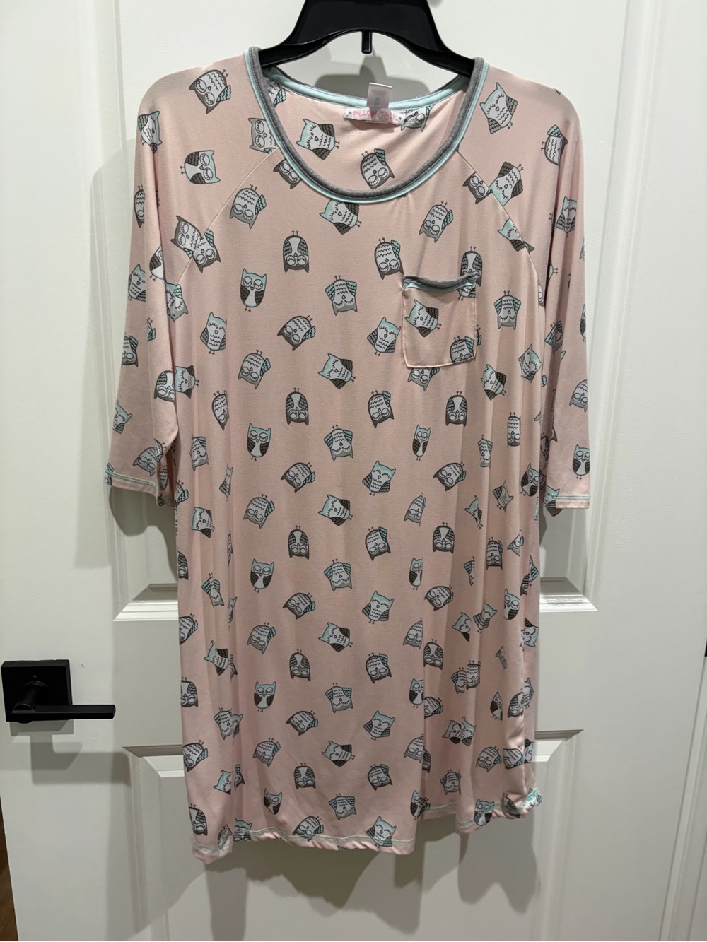 Women’s Pink Owl-Print Pajama Nightshirt